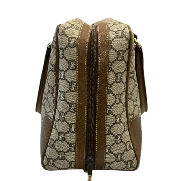Gucci Plus Gray/Brown VINTAGE 70s Boston Shoulder Handbag Purse GUC - Picture 5 of 16